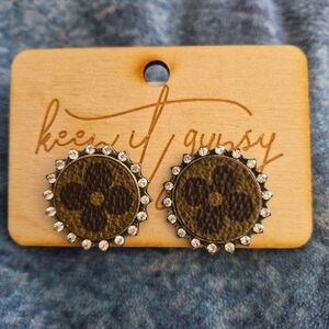 Keep it Gypsy Upcycled Rhinestone Studded Earrings - NWT